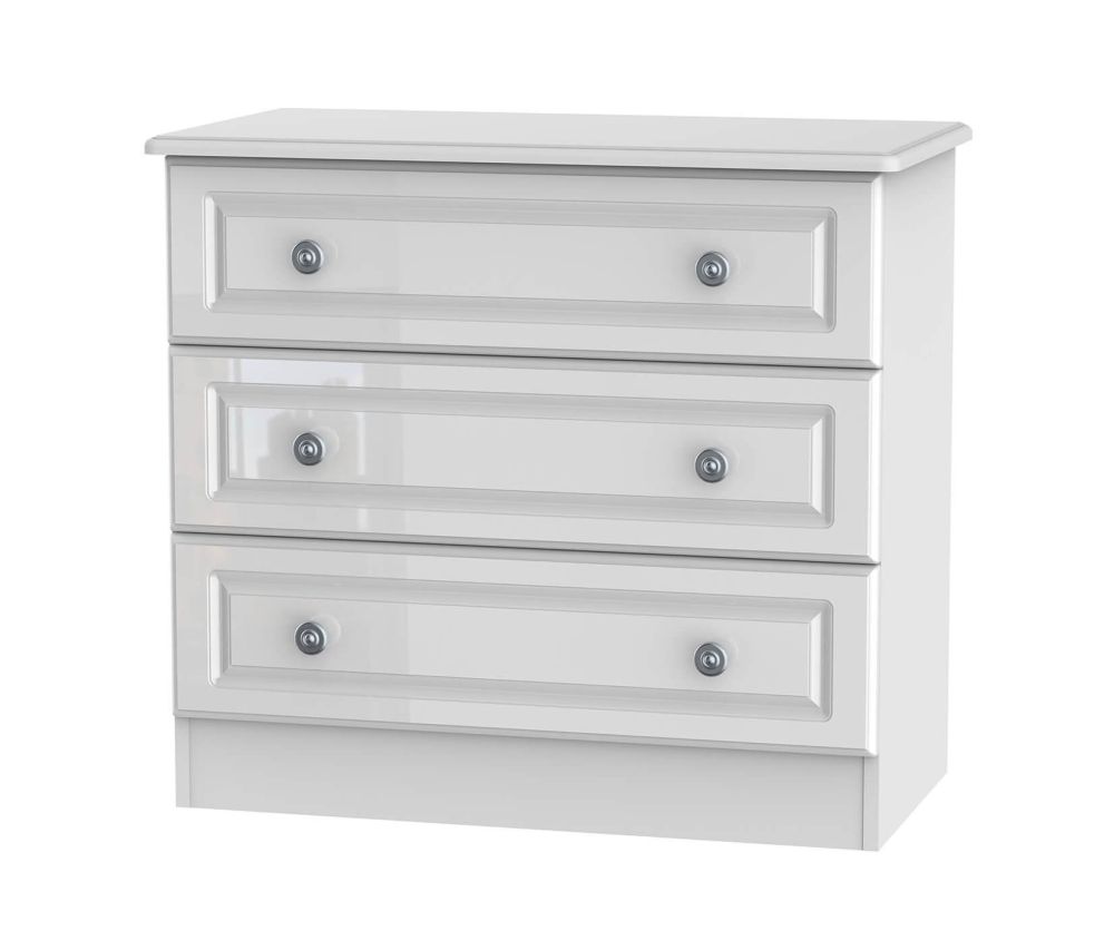 Welcome Pembroke White High Gloss 3 Drawer Chest