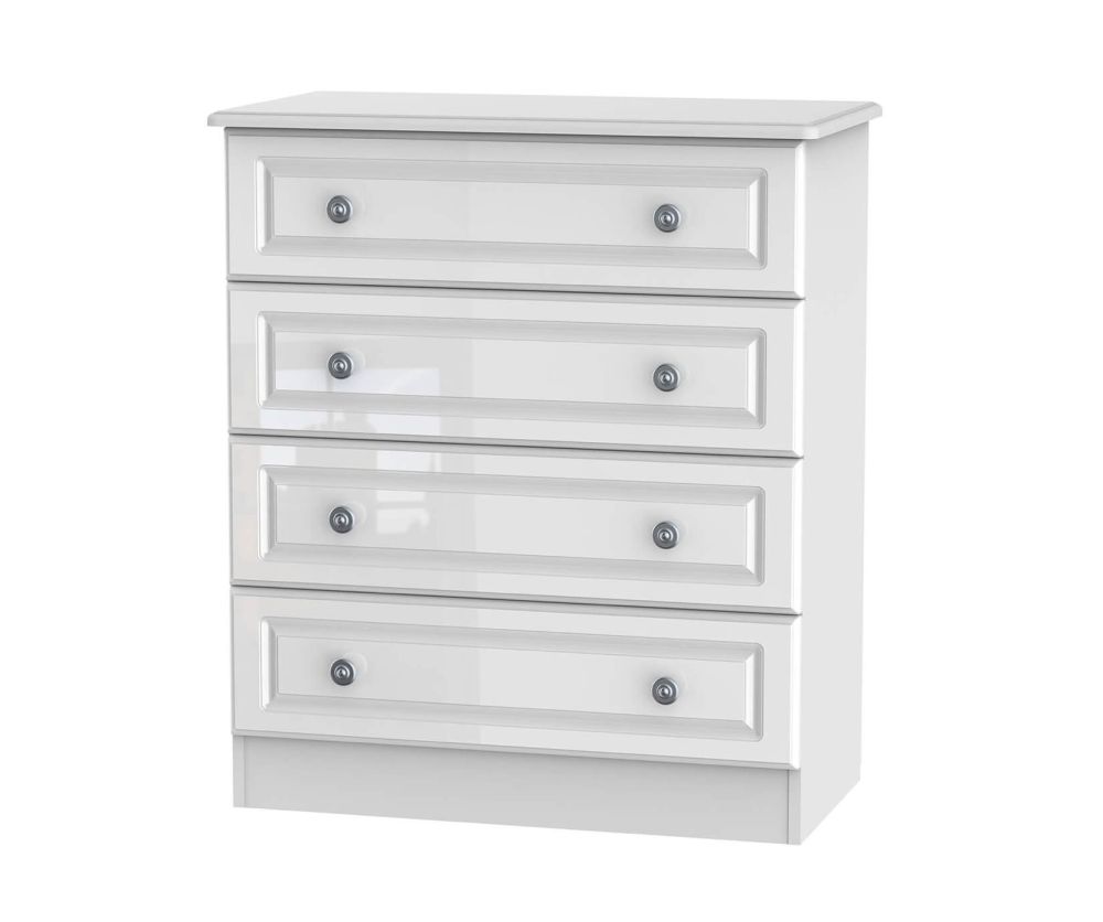 Welcome Pembroke White High Gloss 4 Drawer Chest