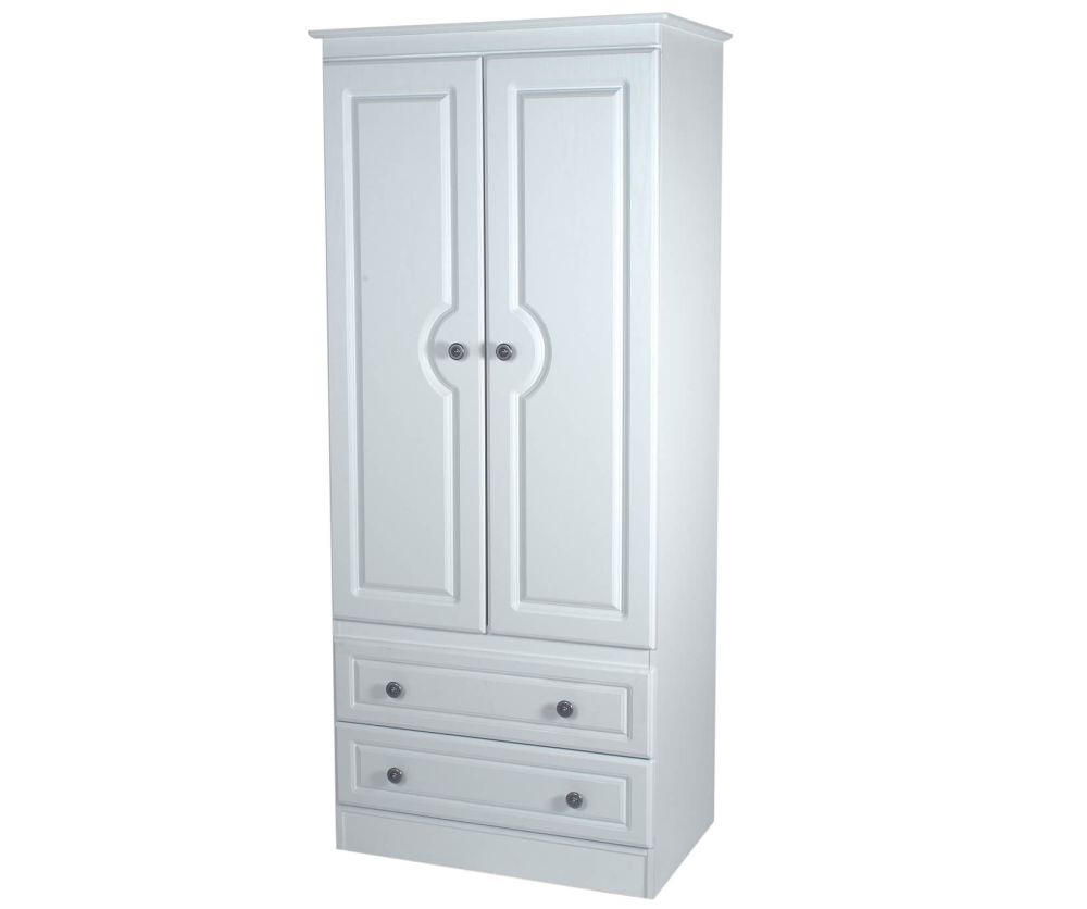Welcome Furniture Pembroke 2ft6in Plain Wardrobe with 2 Drawer