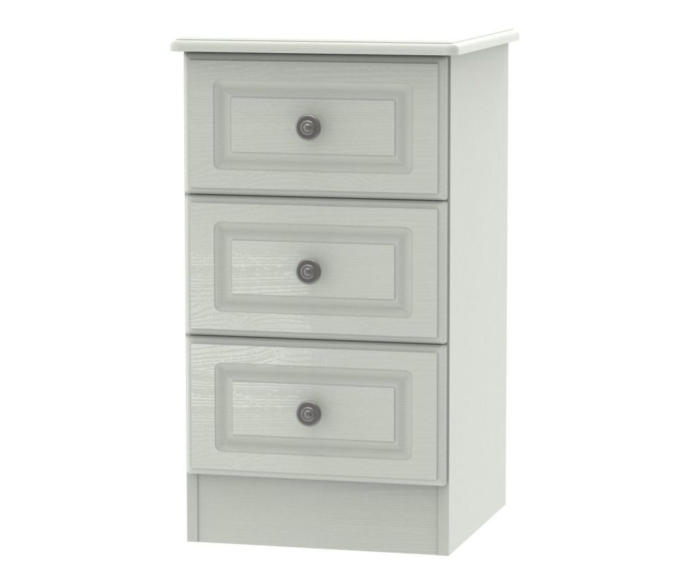 Welcome Furniture Pembroke Kaschmir Ash 3 Drawer Locker Bedside Cabinet