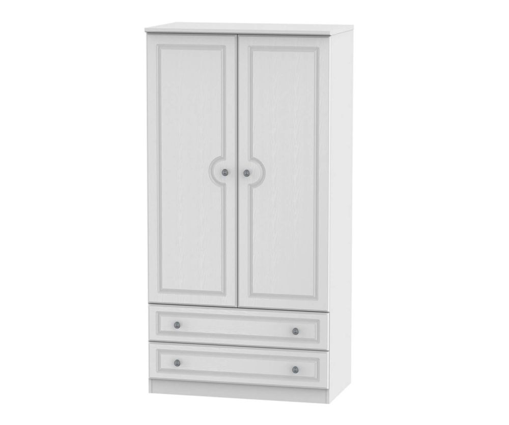 Welcome Furniture Pembroke White 3ft 2 Drawer Wardrobe