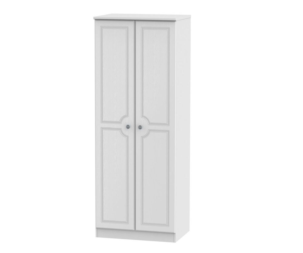 Welcome Furniture Pembroke White Tall 2ft6in Double Hanging Wardrobe