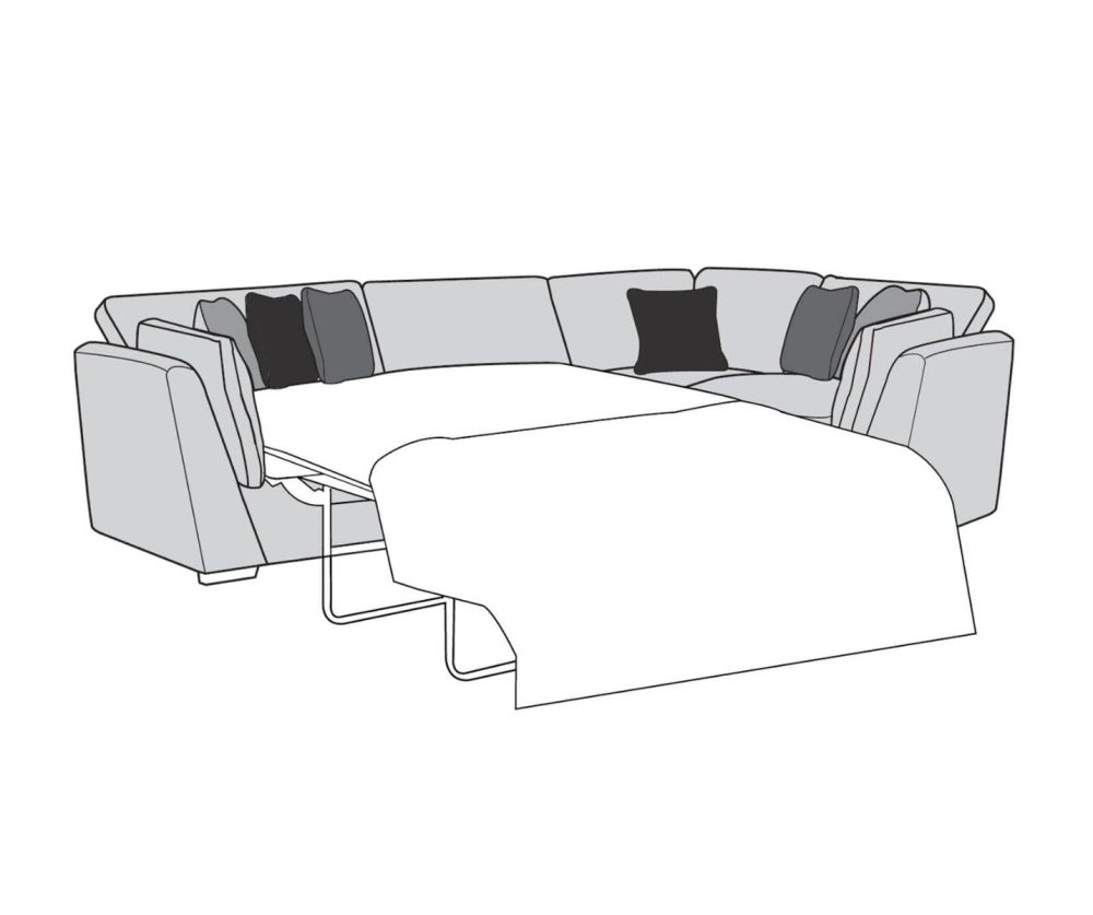 Buoyant Upholstery Phoenix Fabric Corner with Sofa Bed (L2S,COR,RH1)