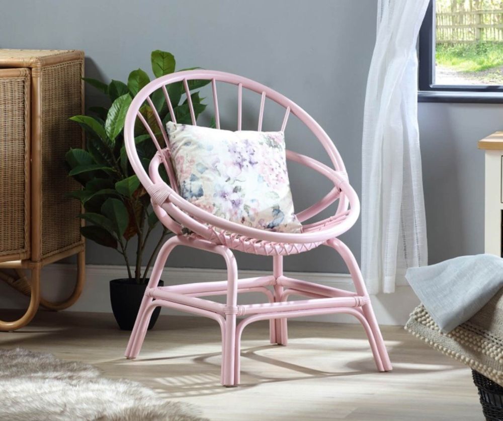 Desser Moon Pink Rattan Chair