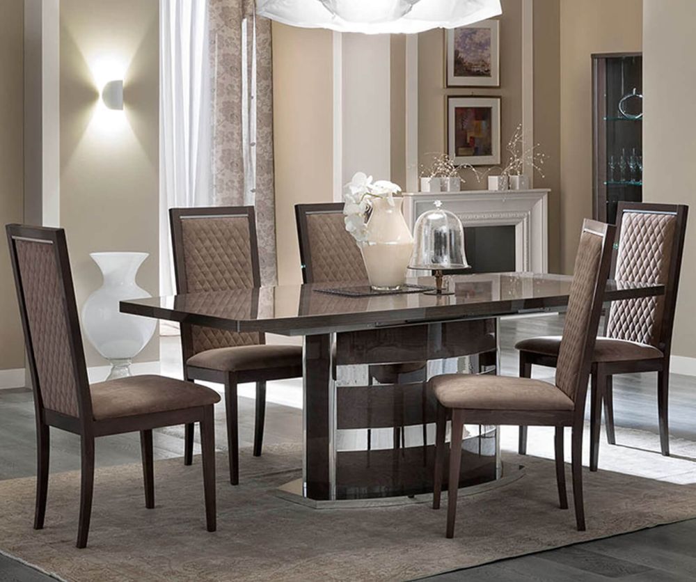 Camel Group Platinum Silver Birch Finish Small Extension Dining Table with 4 Chair