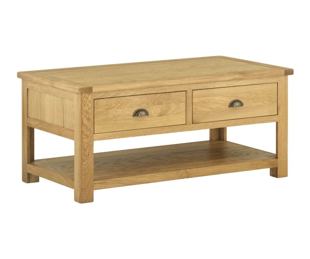 Classic Furniture Portland Oak Finish Coffee Table with Drawers