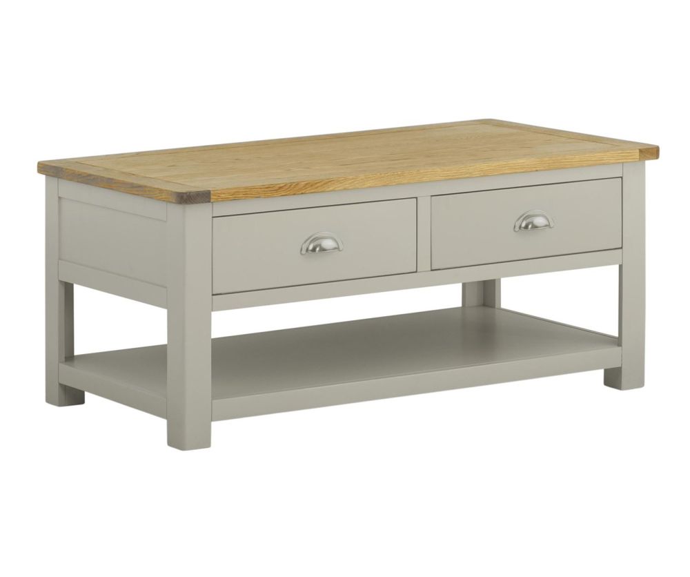 Classic Furniture Portland Stone Finish Coffee Table with Drawers