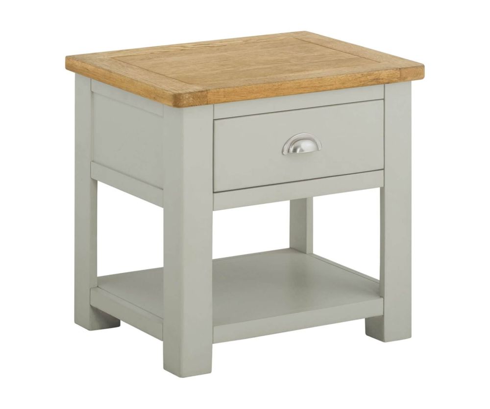 Classic Furniture Portland Stone Finish Lamp Table with Drawer