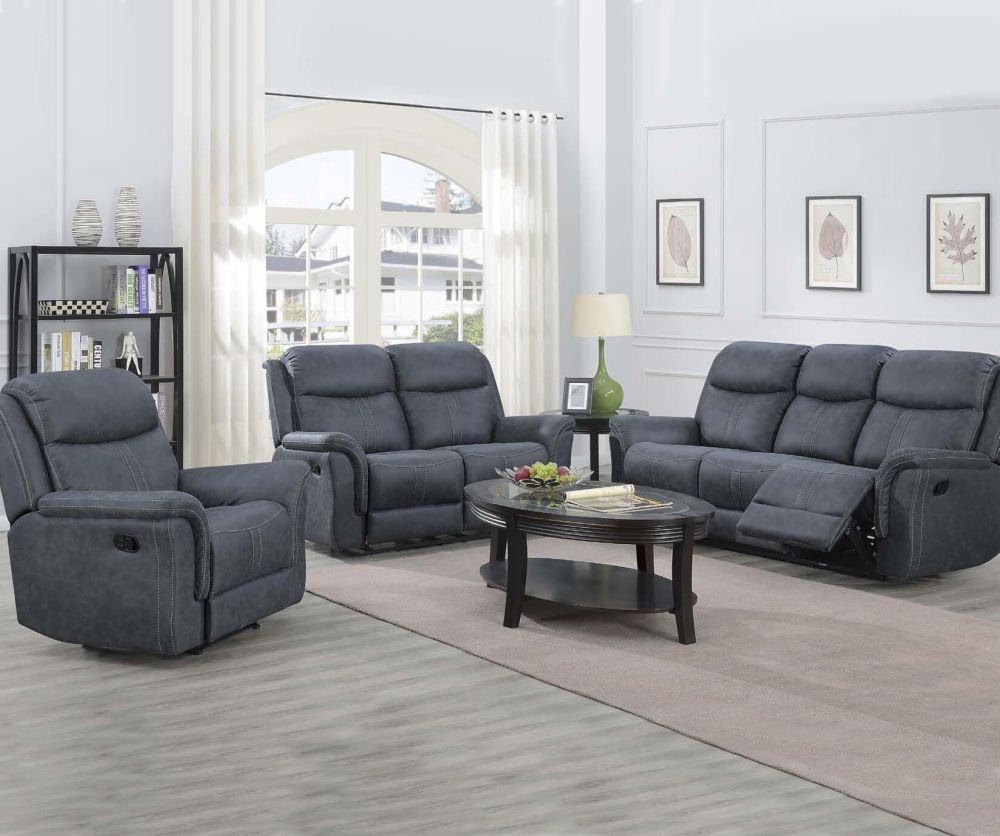 Annaghmore Portland Slate Grey Fabric 3+1+1 Sofa Suite