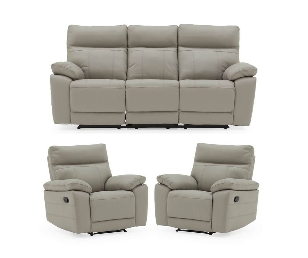 Vida Living Positano Recliner Grey 3+1+1 Sofa Set