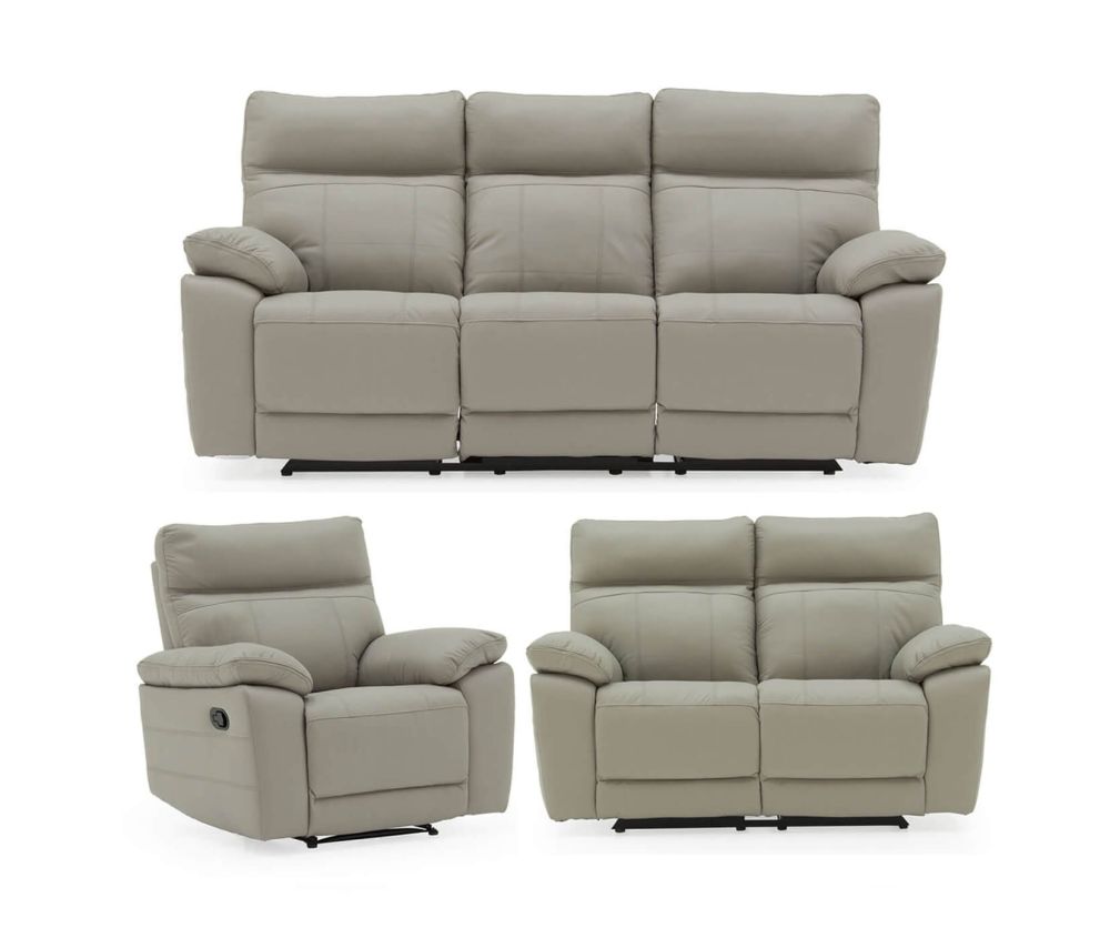 Vida Living Positano Recliner Grey 3+2+1 Sofa Set