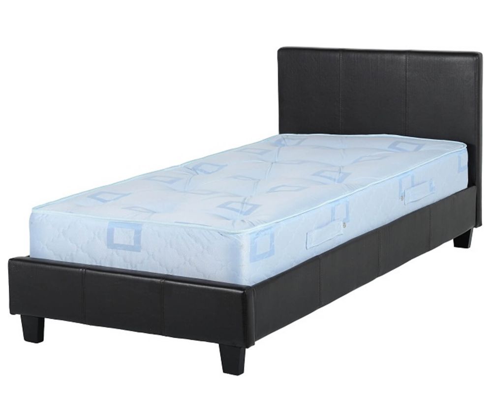 Seconique Prado Brown Faux Leather Low Footend Bed Frame