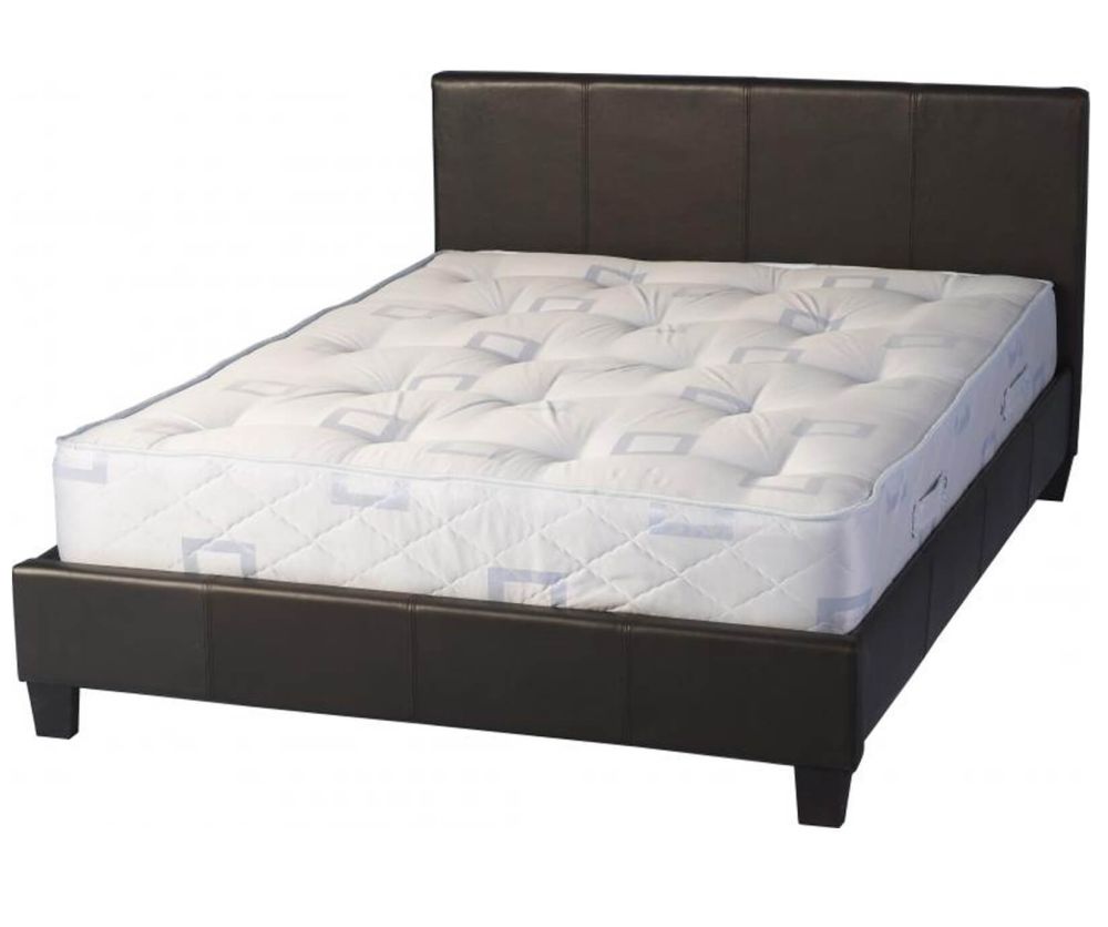 Seconique Prado Brown Faux Leather Low Footend Bed Frame
