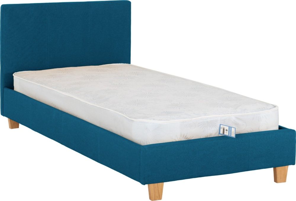Seconique Furniture Prado Petrol Blue Fabric Bed Frame