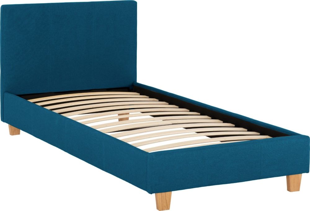 Seconique Furniture Prado Petrol Blue Fabric Bed Frame