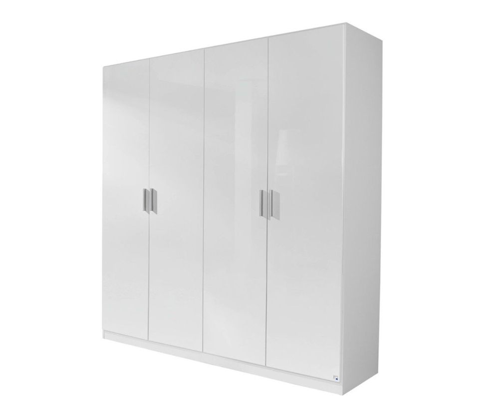 Rauch Celle Extra Sonoma Oak with High Gloss White 4 Door Wardrobe (W181cm)