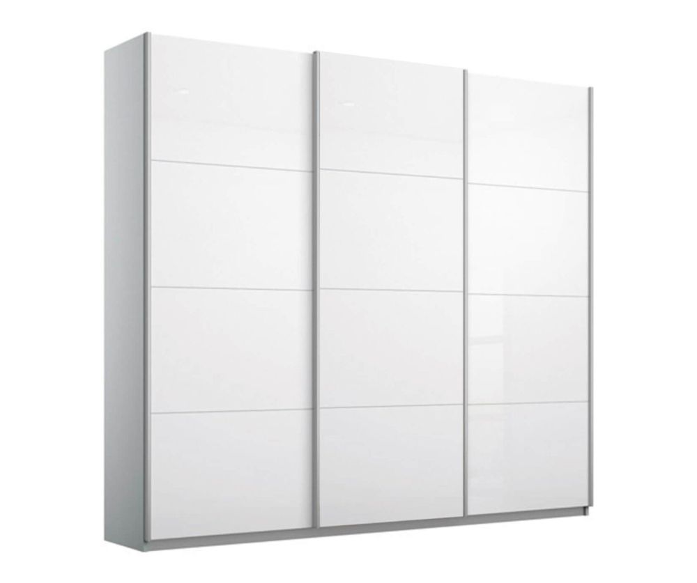 Rauch Kulmbach 3 Sliding Door Wardrobe with Chrome Colour Handle Strips(W203cm)
