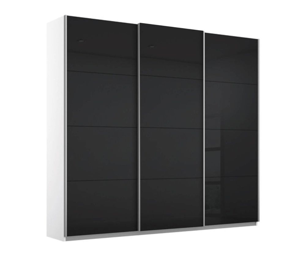 Rauch Kulmbach 3 Sliding Door Wardrobe with Chrome Colour Handle Strips(W203cm)