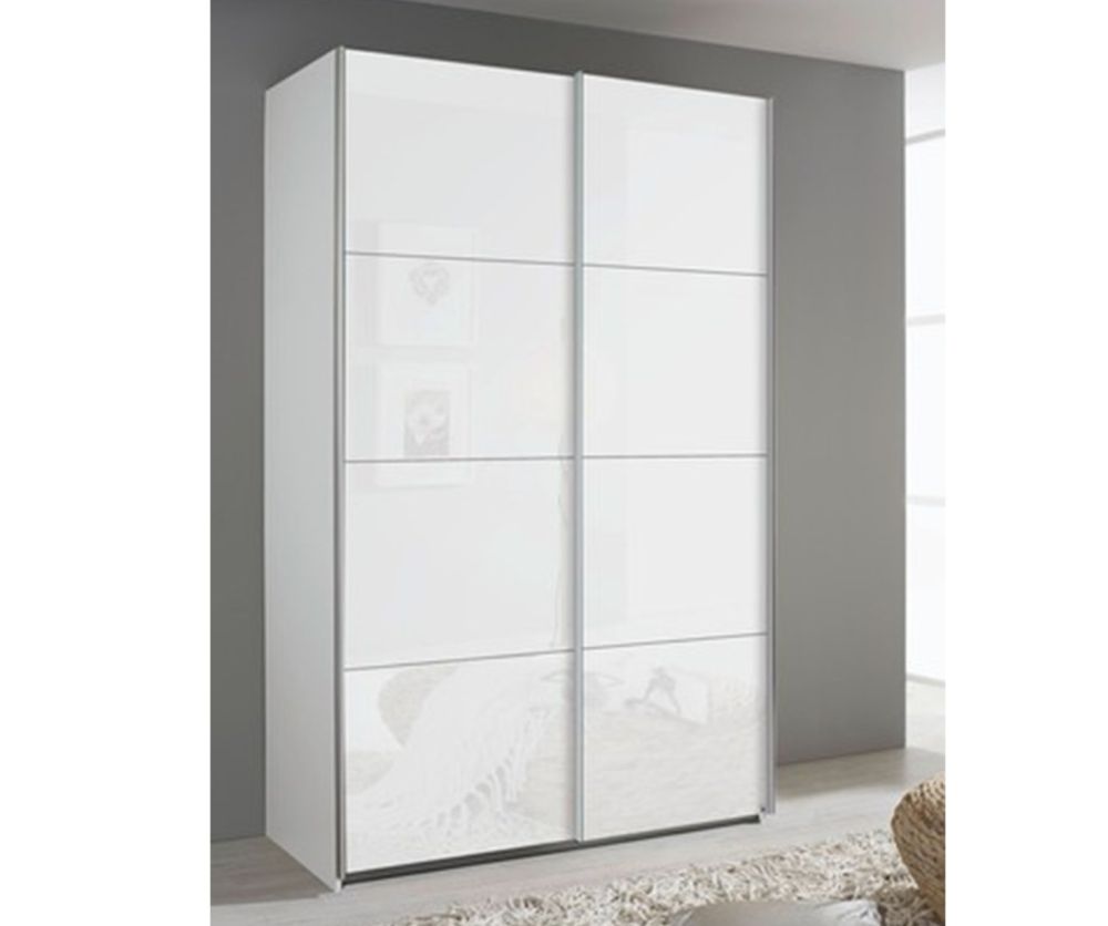 Rauch Zenaya Sanremo Oak Light Colour and White High Gloss Front 2 Sliding Door Wardrobe (W181cm)