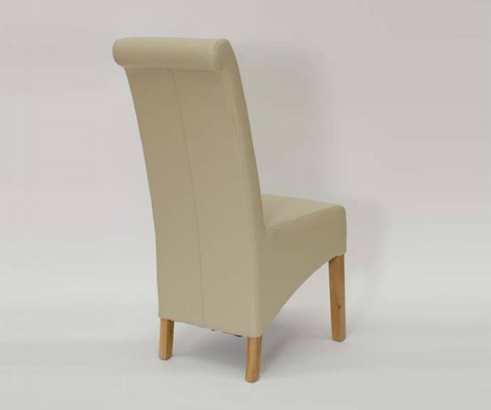 Homestyle GB Richmond Bone Matt Bonded Leather Dining Chair in Pair