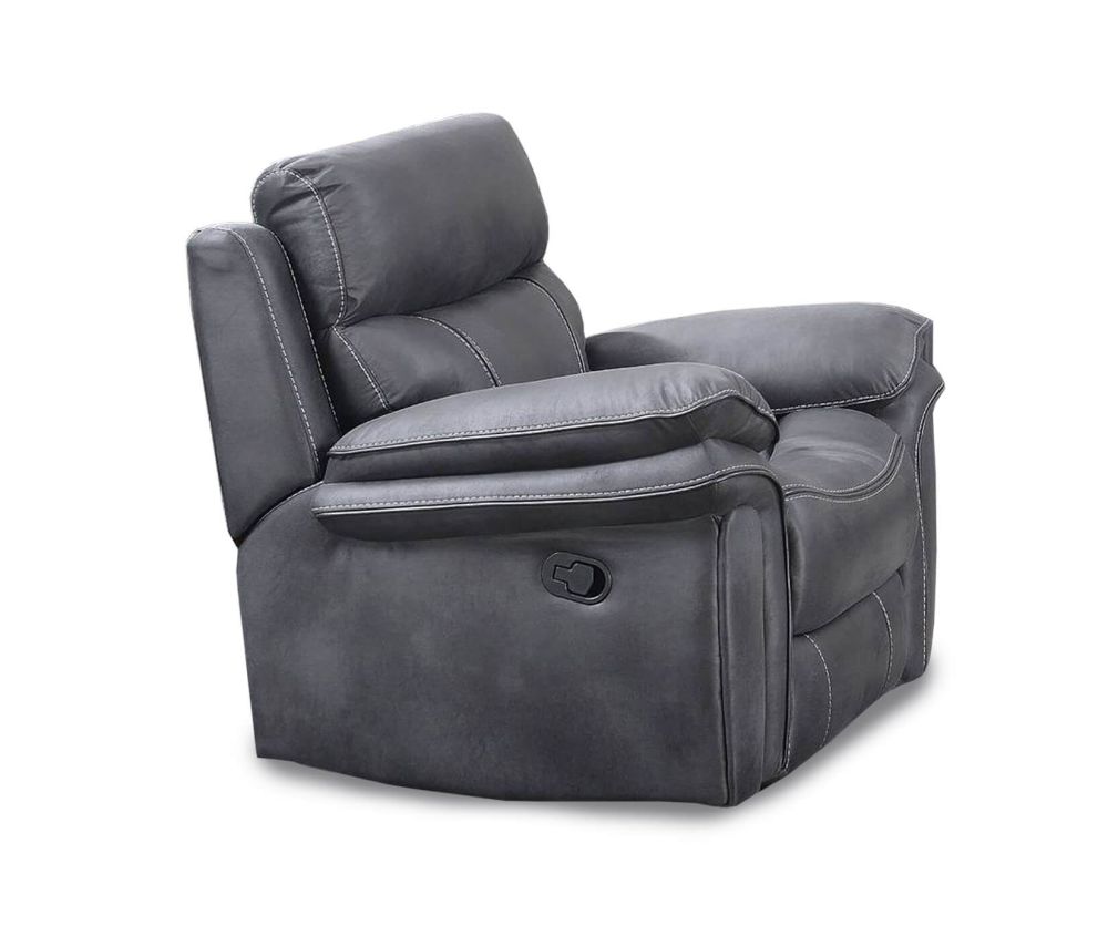 Annaghmore Richmond Charcoal Grey Fabric Recliner Armchair
