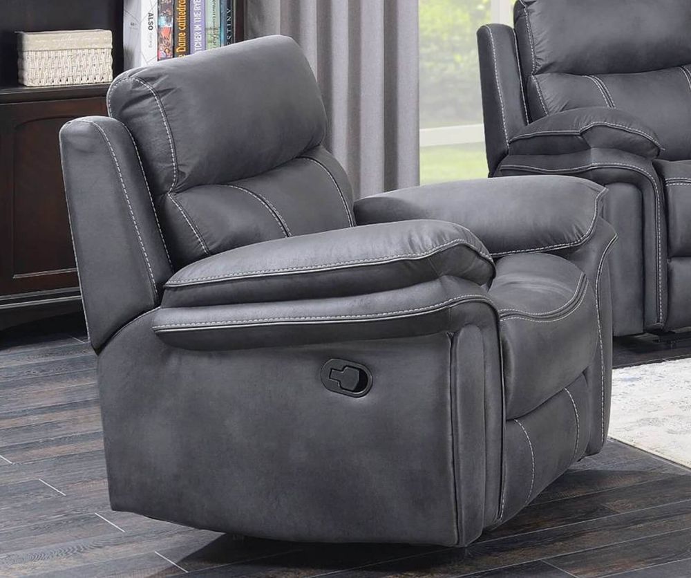 Annaghmore Richmond Charcoal Grey Fabric Recliner Armchair