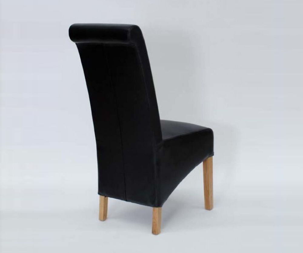 Homestyle GB Richmond Noir Matt Bonded Leather Dining Chair in Pair