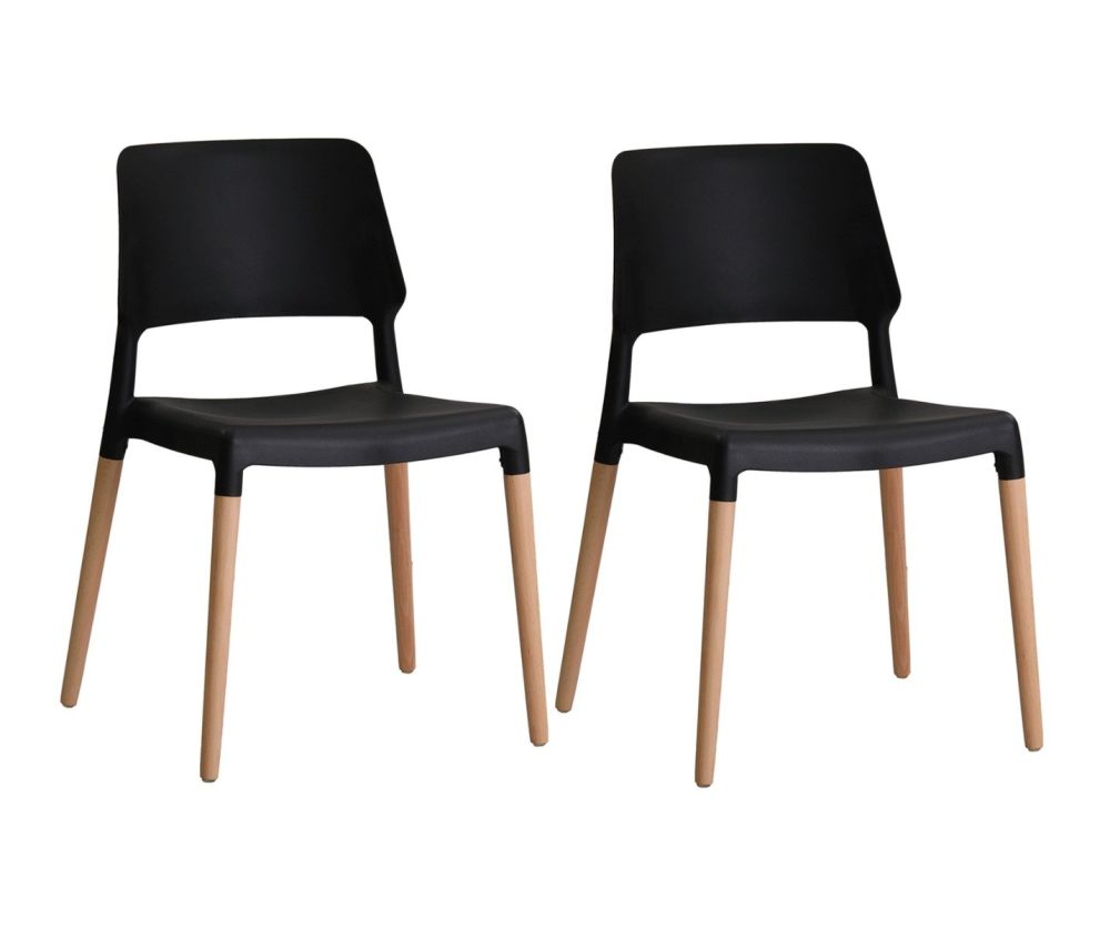 LPD Riva Black Dining Chair in Pair