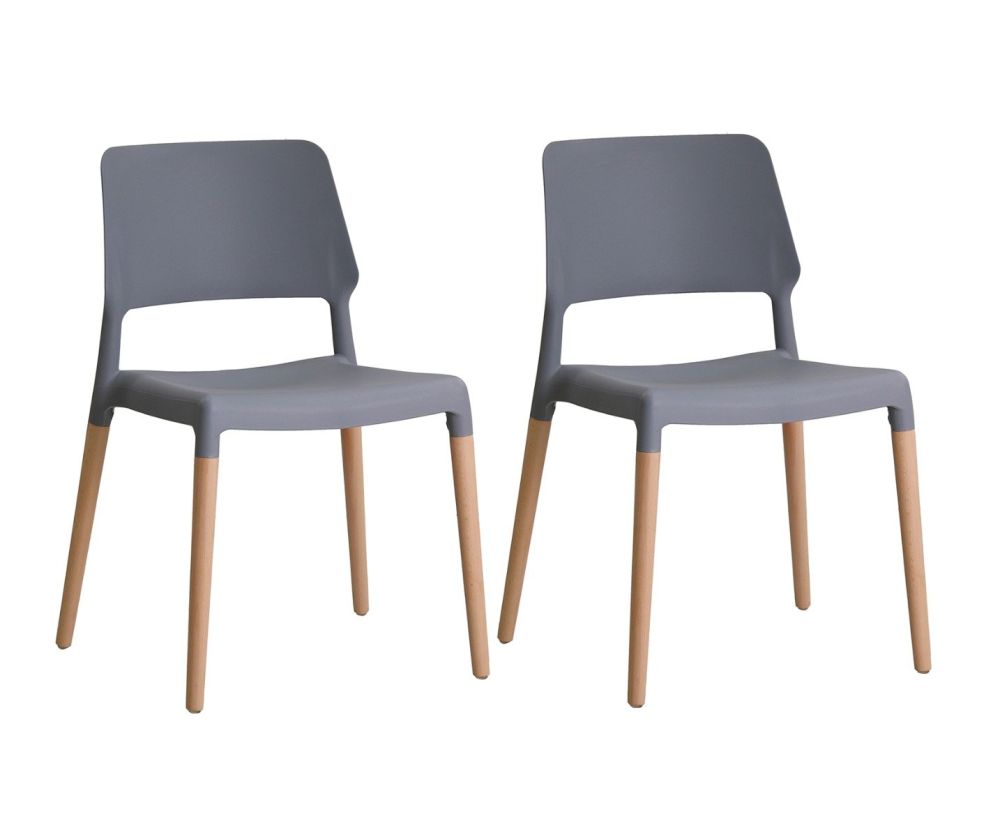 LPD Riva Grey Dining Chair in Pair