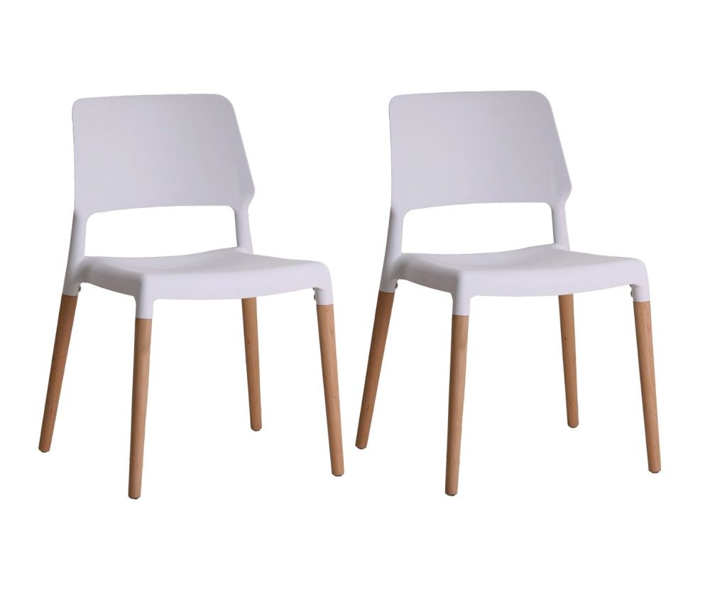 LPD Riva White Dining Chair in Pair
