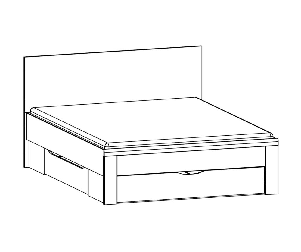 Rauch Rivera Alpine White 5ft King Size Bed with Plinth Drawers (160x200cm)
