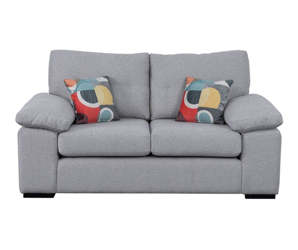 Sweet Dreams Rochester Silver Fabric 2 seater Sofa