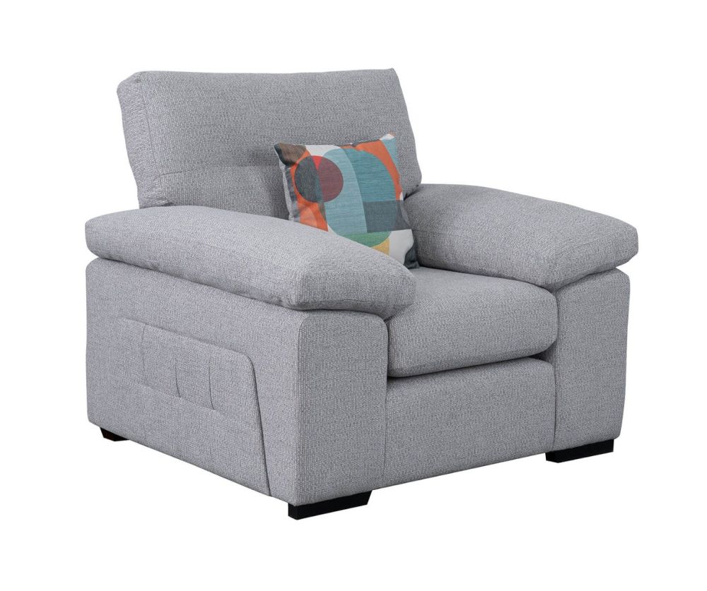 Sweet Dreams Rochester Silver Fabric Armchair