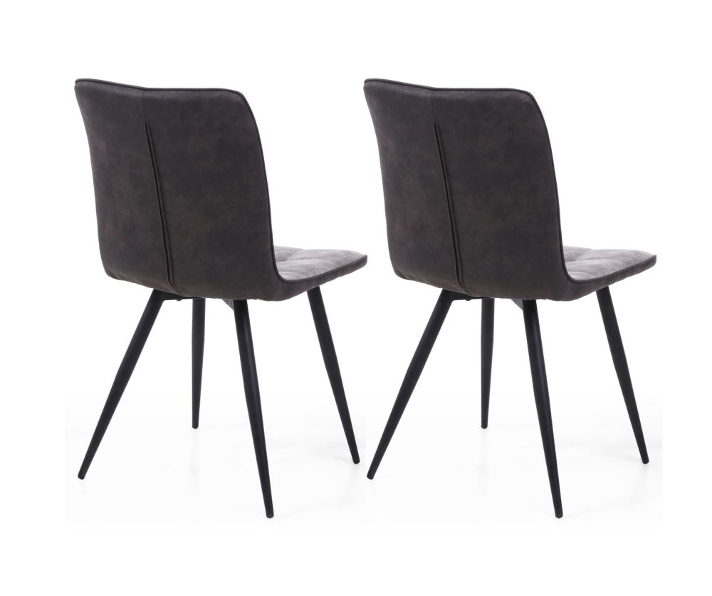 Shankar Rodeo Light Grey Suede Effect Dining Chair in Pair