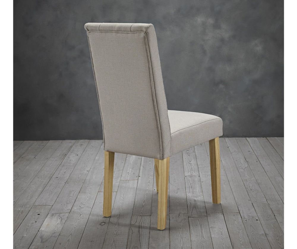 LPD Roma Beige Fabric Dining Chair in Pair