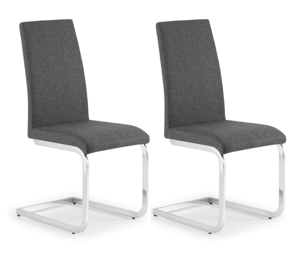Julian Bowen Roma Fabric Cantilever Dining Chair in Pair