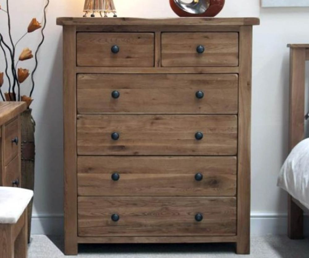 Homestyle GB Rustic Oak 2+4 Drawer Chest