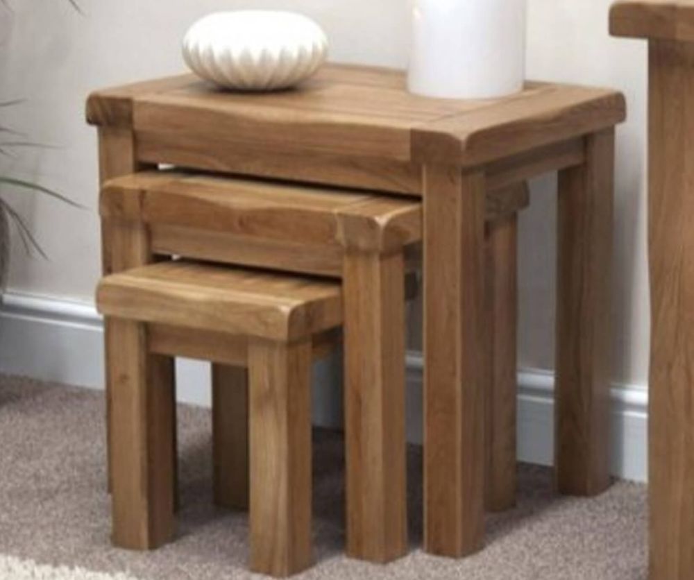 Homestyle GB Rustic Oak Nest of Tables