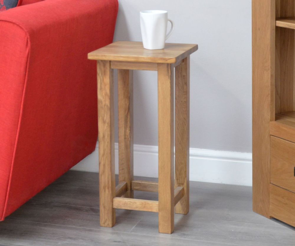 Homestyle GB Rustic Oak Occasional Square Lamp Table
