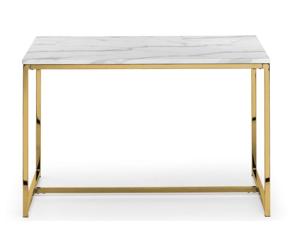 Julian Bowen Scala Gold White Marble Top Dining Table Only