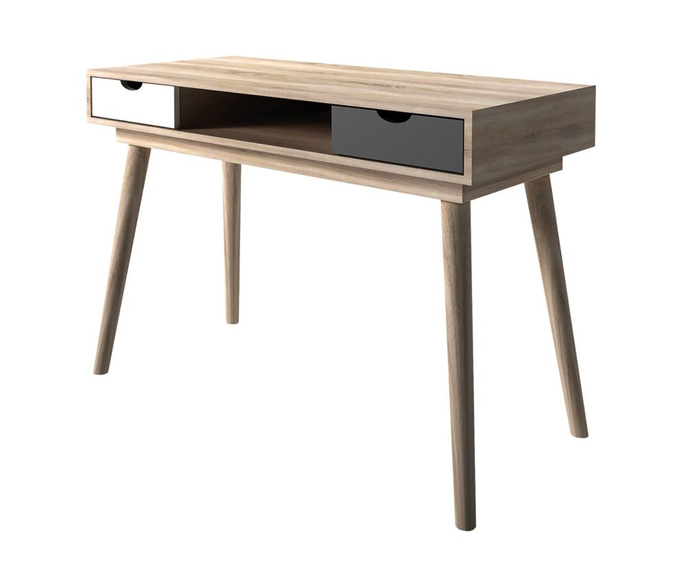 LPD Scandi Oak with Grey and White Desk with Drawers