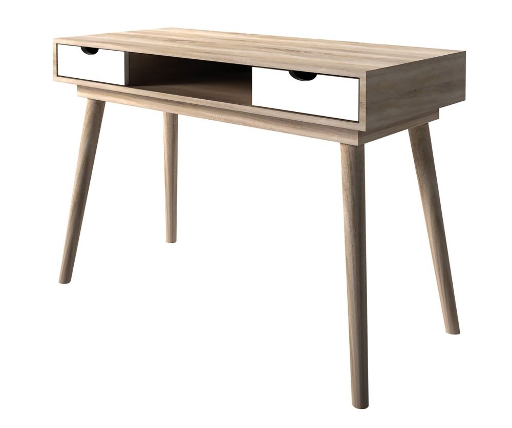 LPD Scandi Oak and White Desk with Drawers