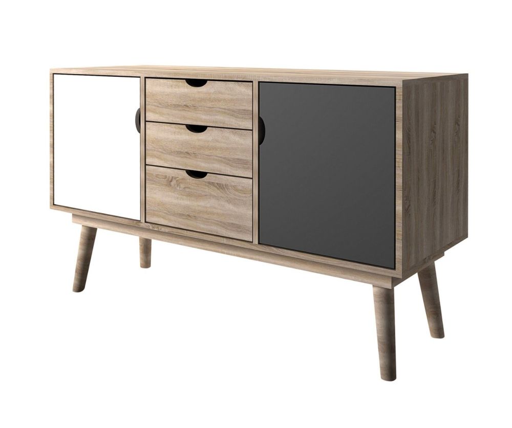 LPD Scandi Oak with Grey and White Sideboard