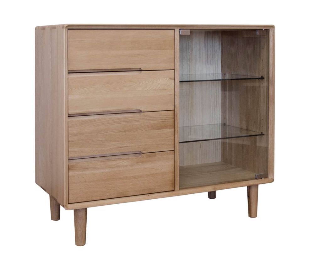 Homestyle GB Scandic Solid Oak Small Glazed Chest