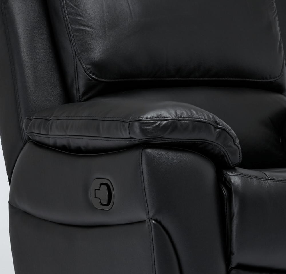 Sienna Black Leather Manual Recliner 3+2 Sofa Set