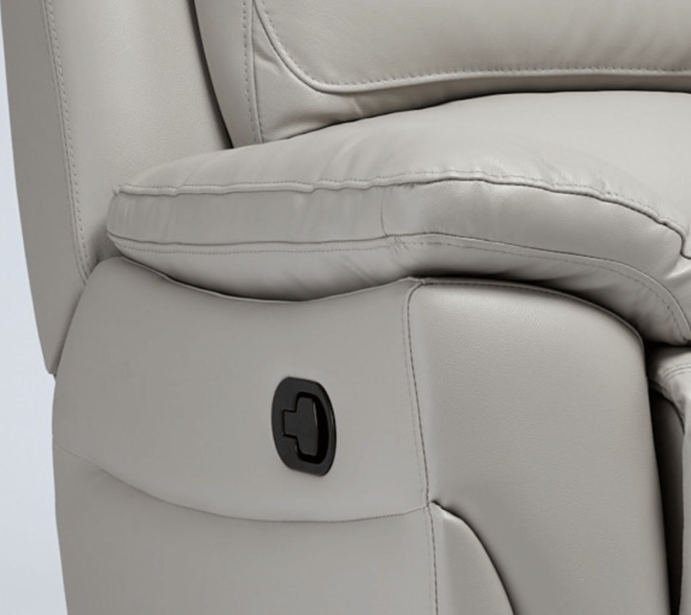 Sienna Pearl Grey Leather Manual Recliner 3+1+1 Sofa Set