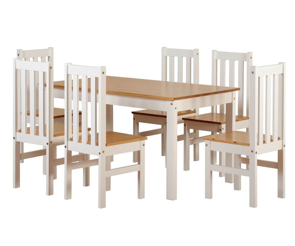 Seconique Ludlow White and Oak Large Dining Set