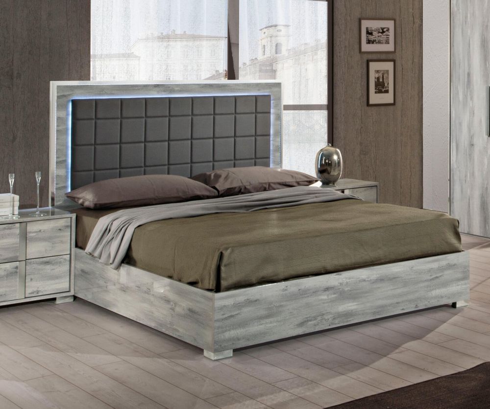 H2O Design Serena Light Grey Italian Bed