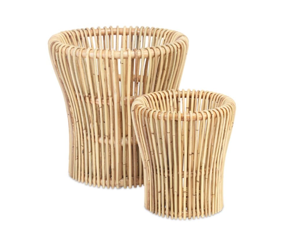 Desser Natural Rattan Plant Baskets (Set of 2)