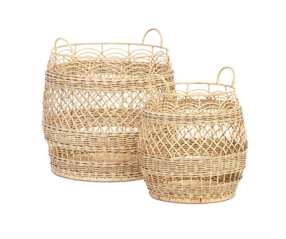 Desser Natural Rattan Storage Basket (Set of 2)
